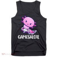 Gamesalotl Axolotl Cute Playing Video Game Tank Top thumb 0