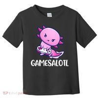 Gamesalotl Axolotl Cute Playing Video Game Toddler T-Shirt thumb 0