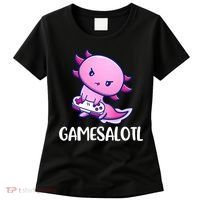Gamesalotl Axolotl Cute Playing Video Game Women's T-Shirt thumb 0