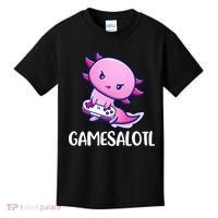 Gamesalotl Axolotl Cute Playing Video Game Kids T-Shirt thumb 0