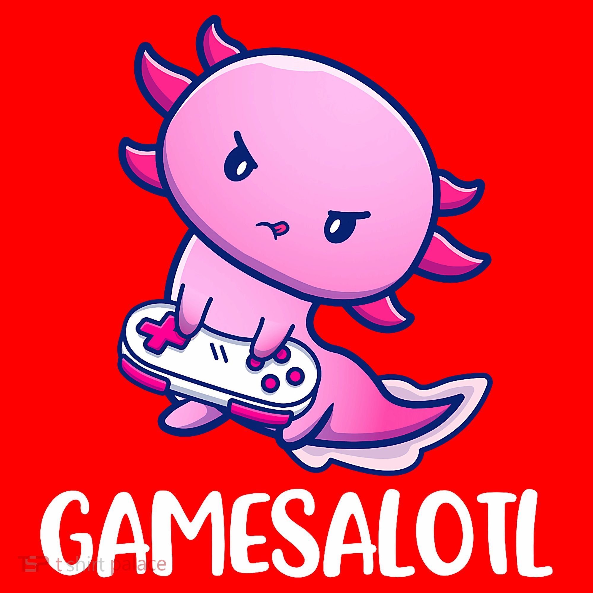 Gamesalotl Axolotl Cute Playing Video Game Santa Hat
