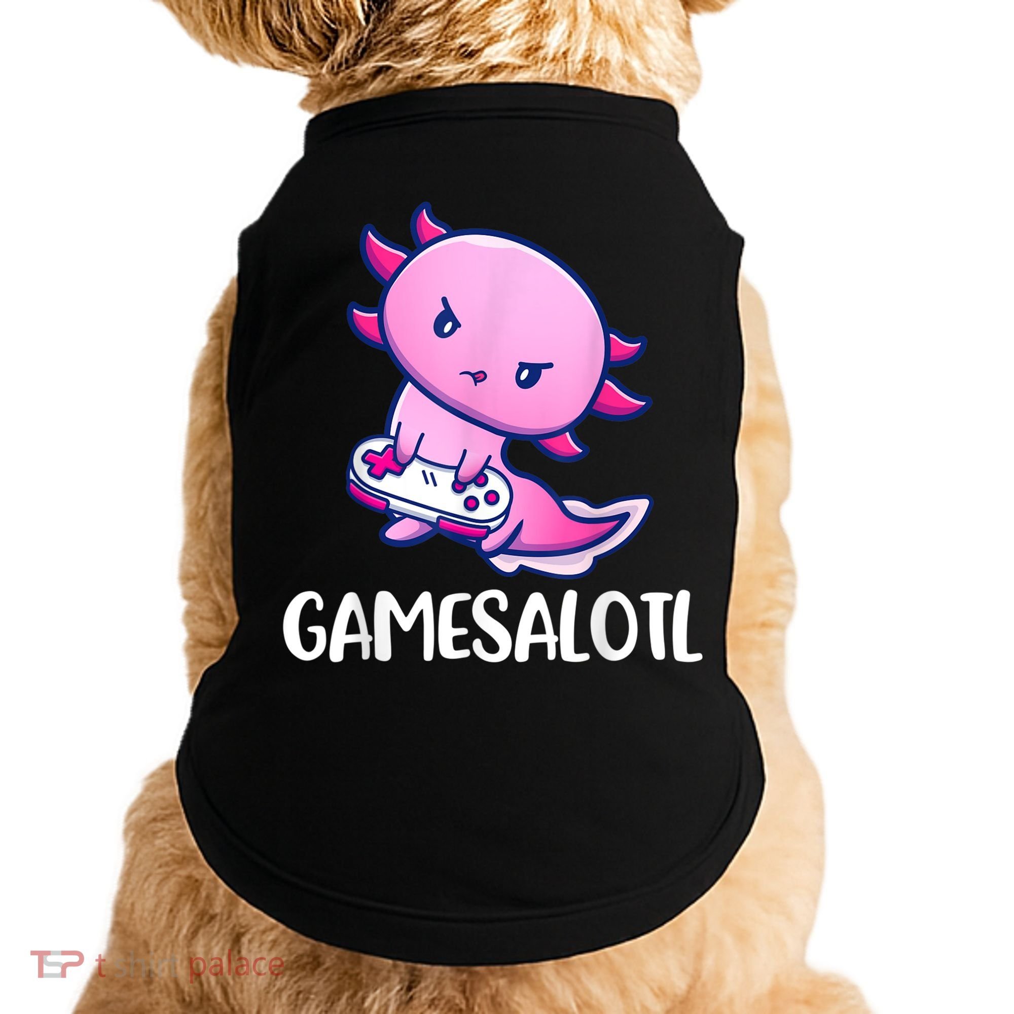 Gamesalotl Axolotl Cute Playing Video Game Doggie Tank