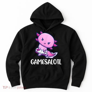 Gamesalotl Axolotl Cute Playing Video Game Hoodie