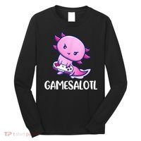 Gamesalotl Axolotl Cute Playing Video Game Long Sleeve Shirt thumb 0