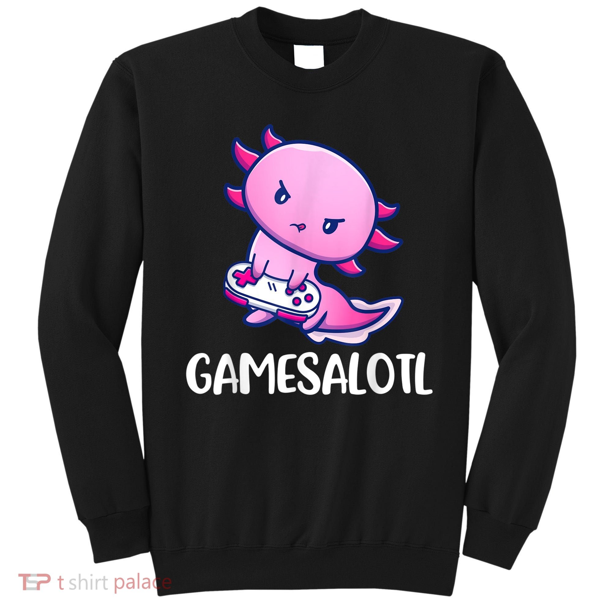 Gamesalotl Axolotl Cute Playing Video Game Sweatshirt