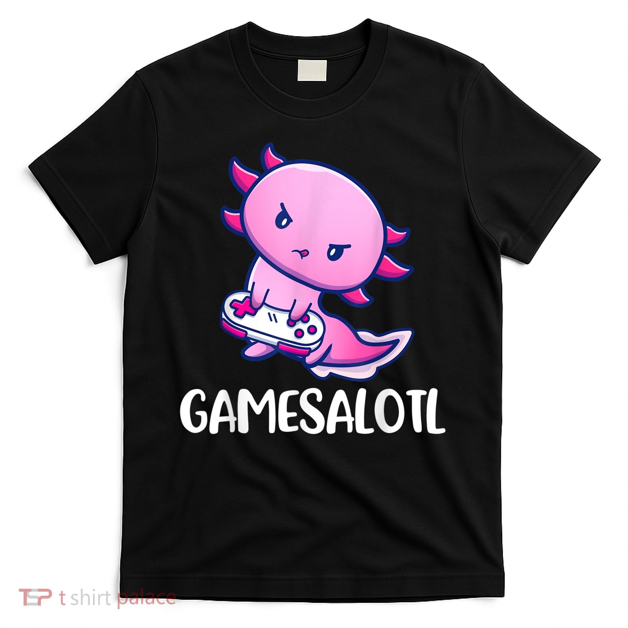 Gamesalotl Axolotl Cute Playing Video Game T-Shirt