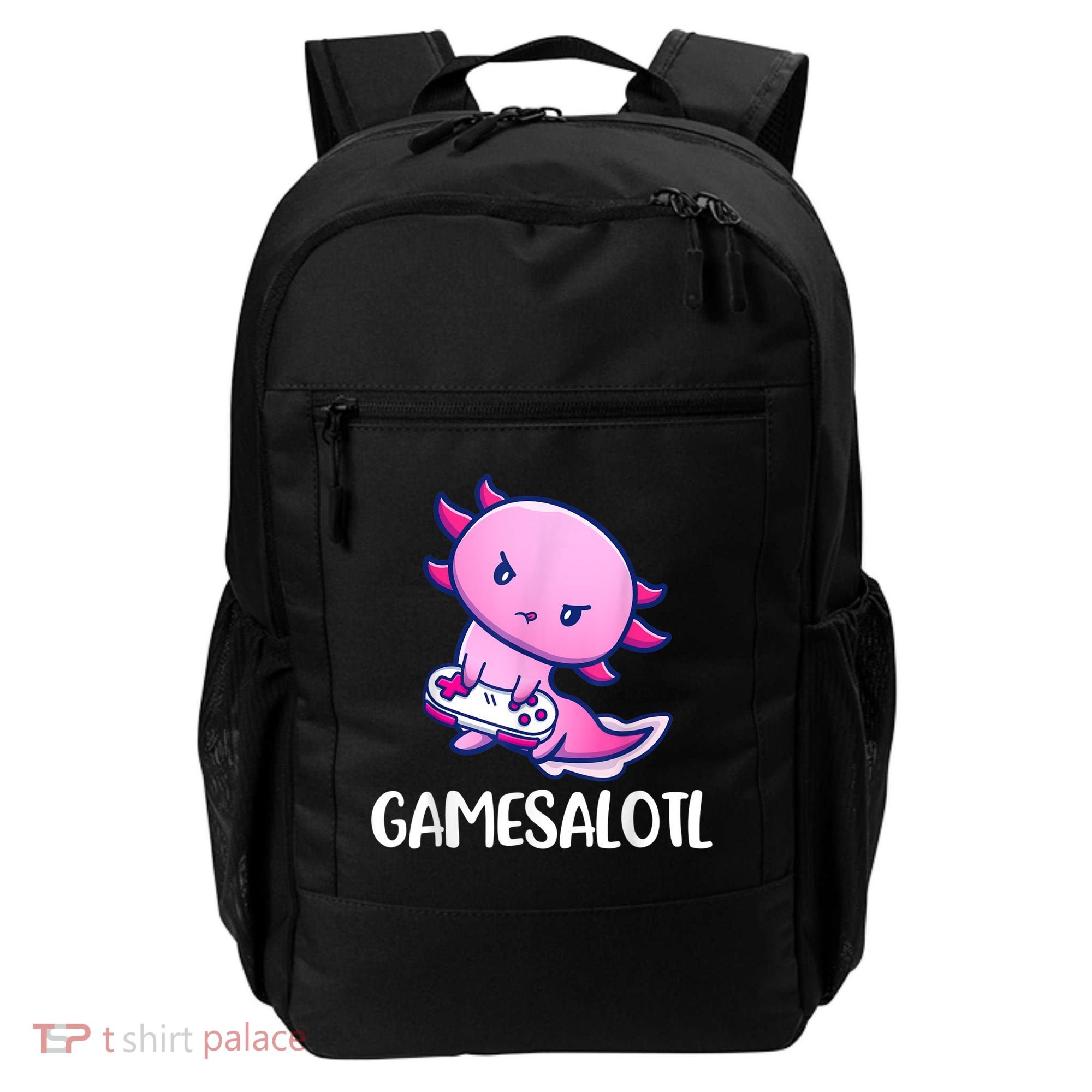 Gamesalotl Axolotl Cute Playing Video Game Backpack