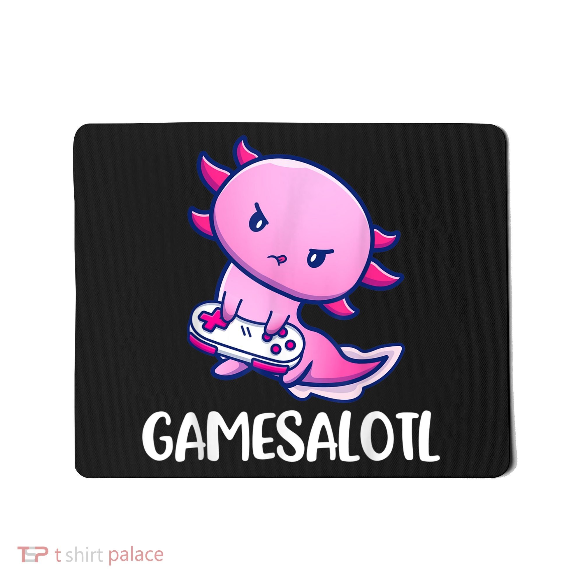 Gamesalotl Axolotl Cute Playing Video Game Mousepad