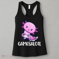 Gamesalotl Axolotl Cute Playing Video Game Women's Tank Top thumb 3