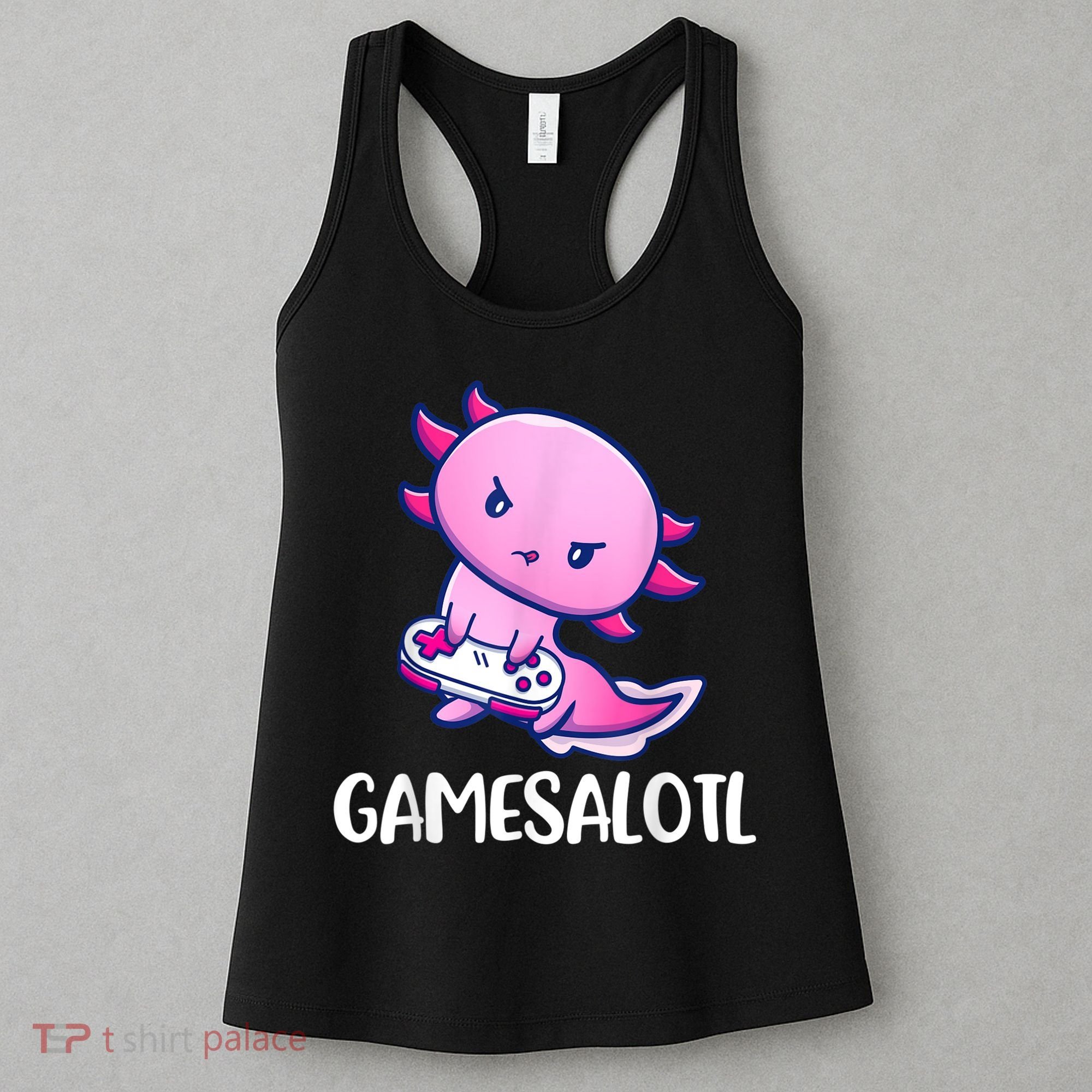 Gamesalotl Axolotl Cute Playing Video Game Women's Tank Top