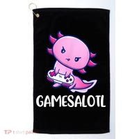 Gamesalotl Axolotl Cute Playing Video Game Golf Towel thumb 0