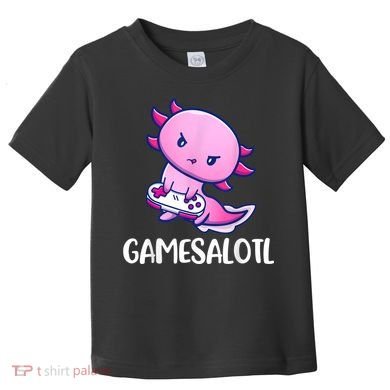 Gamesalotl Axolotl Cute Playing Video Game Toddler T-Shirt