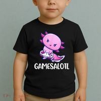 Gamesalotl Axolotl Cute Playing Video Game Toddler T-Shirt thumb 2