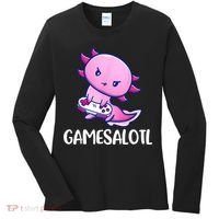Gamesalotl Axolotl Cute Playing Video Game Women's Long Sleeve Shirt thumb 0