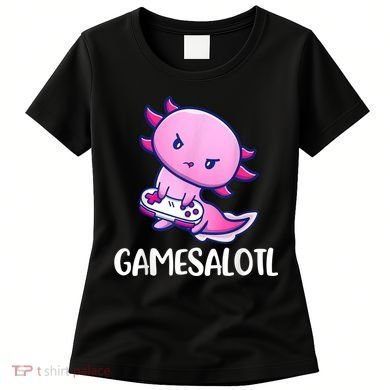 Gamesalotl Axolotl Cute Playing Video Game Women's T-Shirt