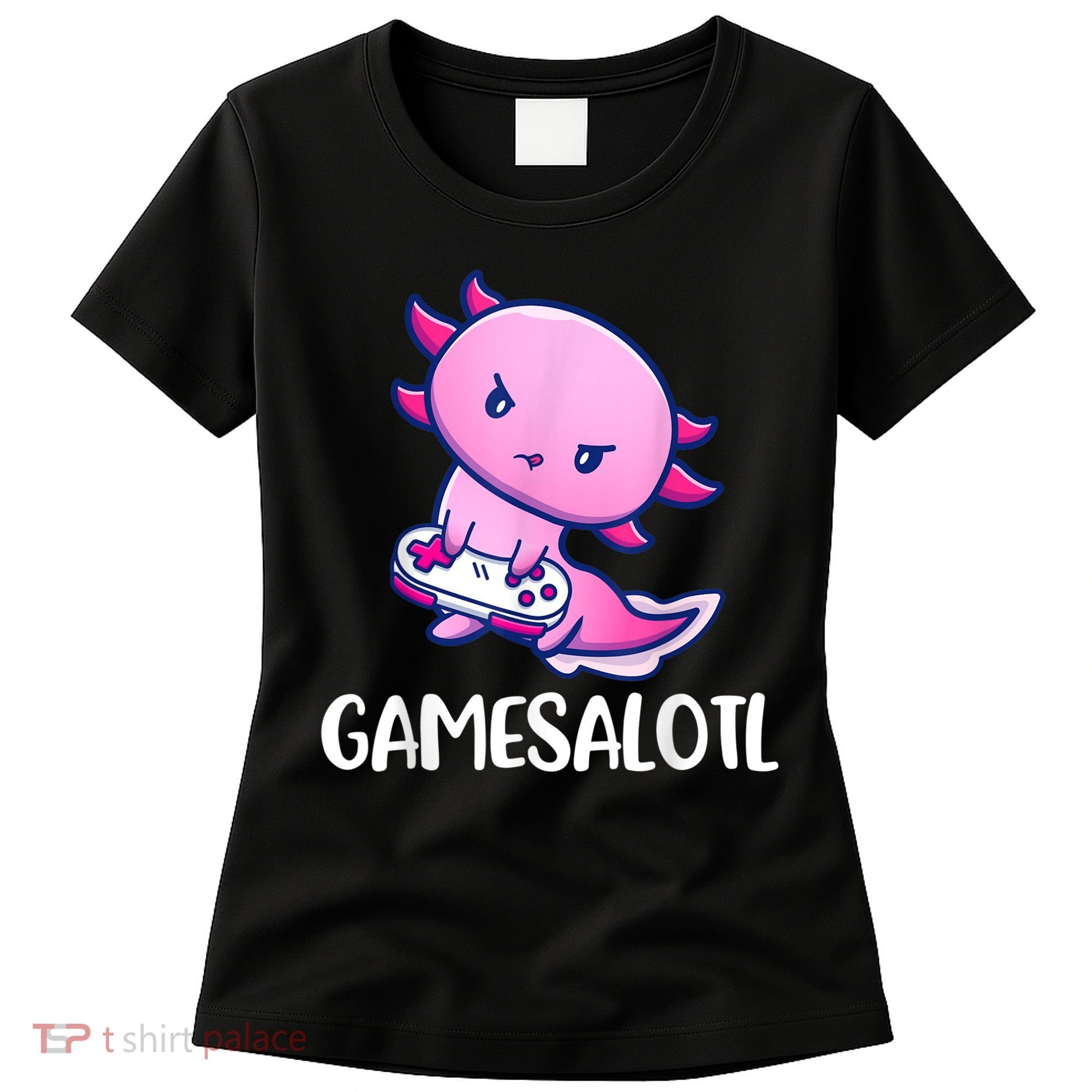 Gamesalotl Axolotl Cute Playing Video Game Women's T-Shirt