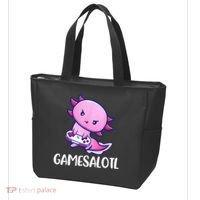 Gamesalotl Axolotl Cute Playing Video Game Tote Bag thumb 3