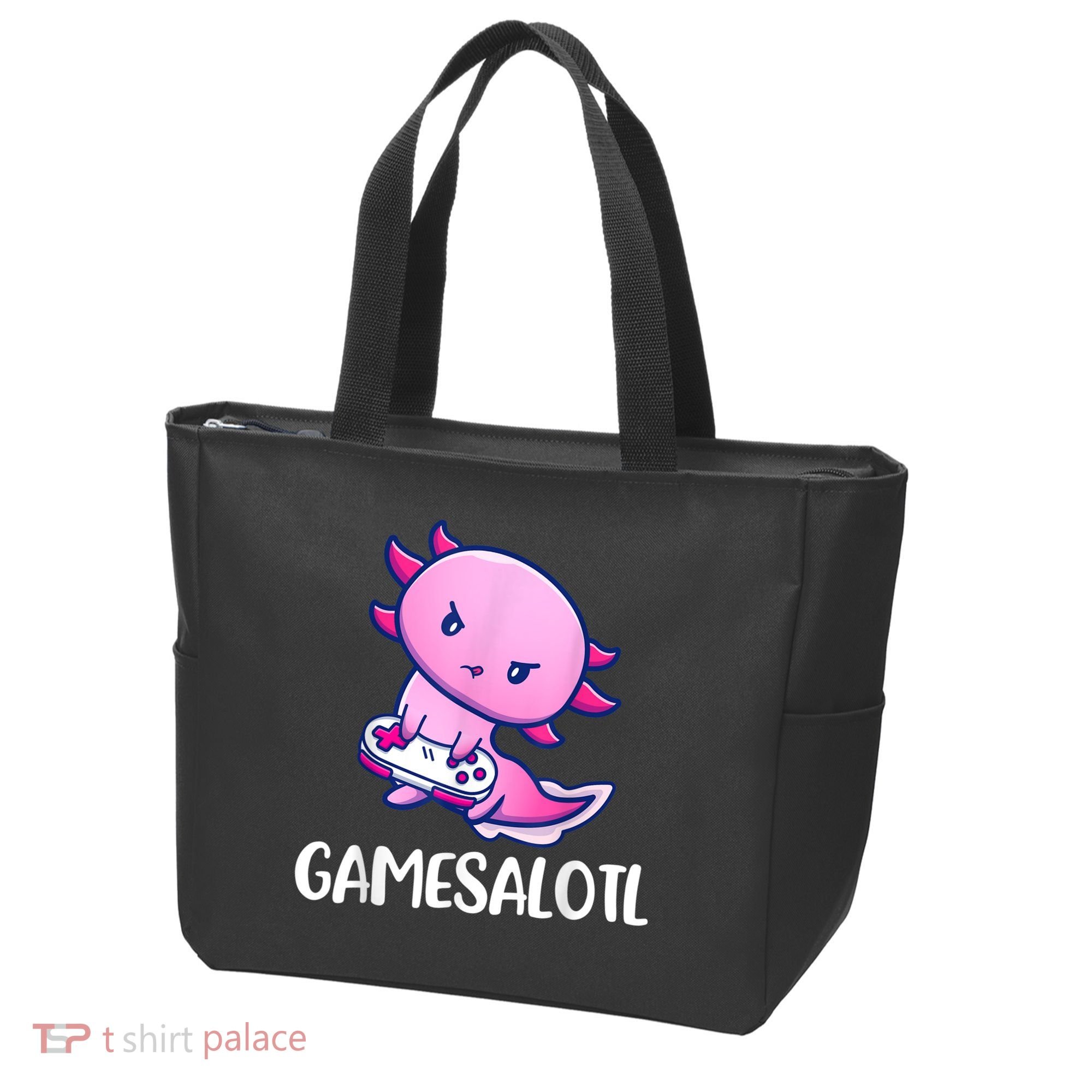 Gamesalotl Axolotl Cute Playing Video Game Tote Bag
