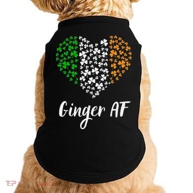 Ginger AF Drinking Redhead Irish St Patrick's Day Doggie Tank