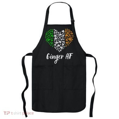 Ginger AF Drinking Redhead Irish St Patrick's Day Apron