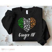 Ginger AF Drinking Redhead Irish St Patrick's Day Sweatshirt thumb 2