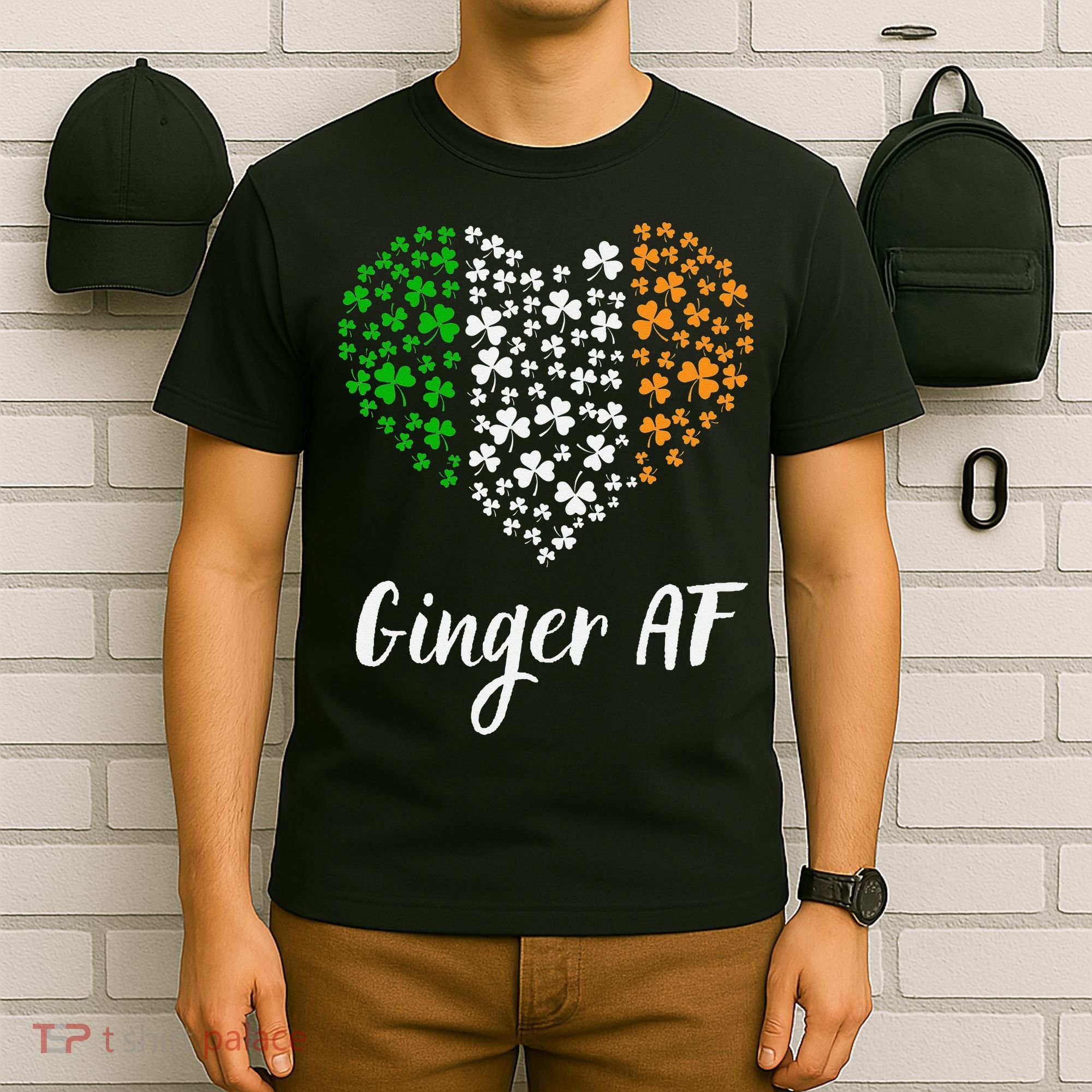 Ginger AF Drinking Redhead Irish St Patrick's Day T-Shirt