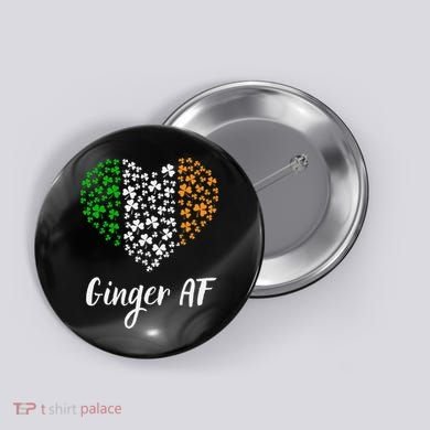 Ginger AF Drinking Redhead Irish St Patrick's Day Button