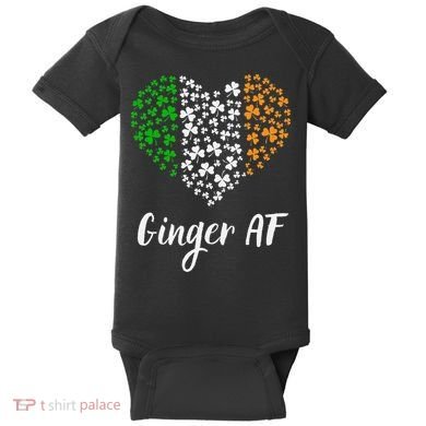 Ginger AF Drinking Redhead Irish St Patrick's Day Baby Bodysuit