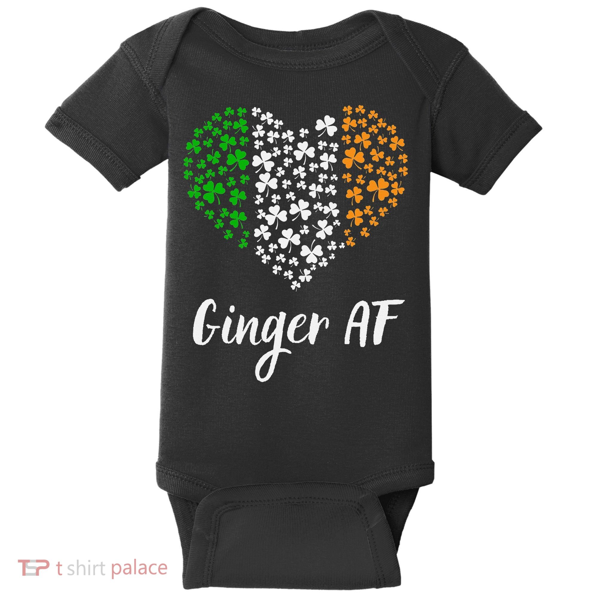 Ginger AF Drinking Redhead Irish St Patrick's Day Baby Bodysuit