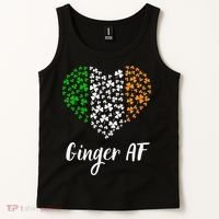 Ginger AF Drinking Redhead Irish St Patrick's Day Tank Top thumb 2
