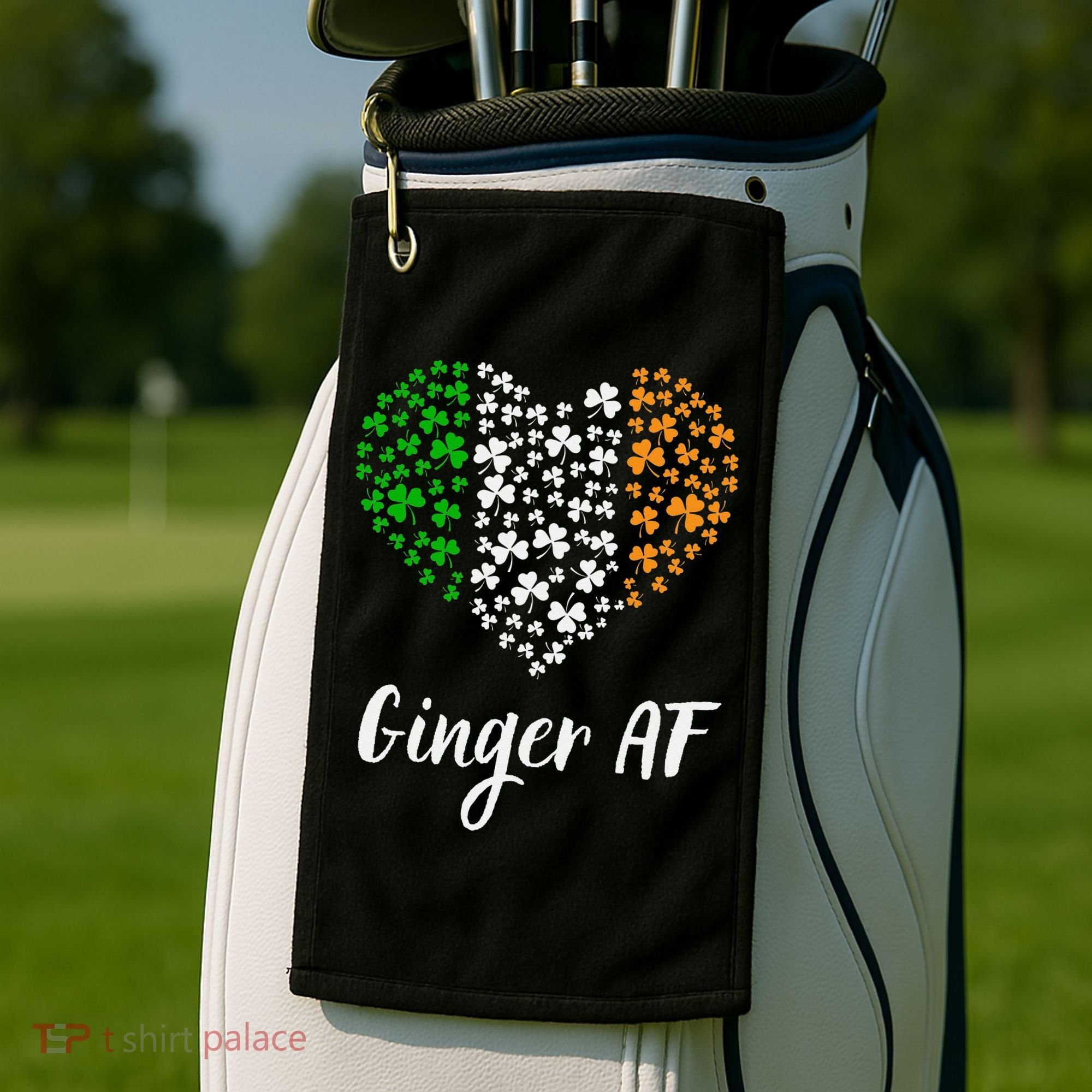 Ginger AF Drinking Redhead Irish St Patrick's Day Golf Towel