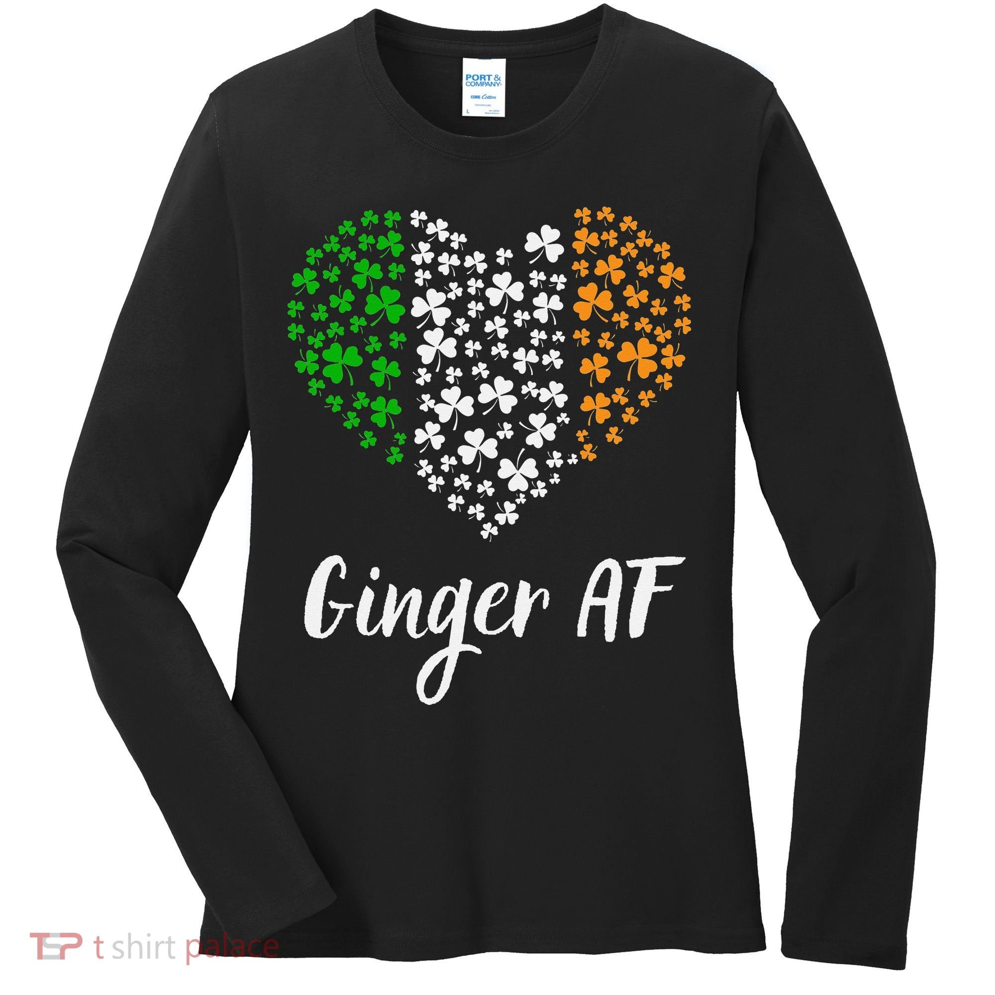 Ginger AF Drinking Redhead Irish St Patrick's Day Women's Long Sleeve Shirt