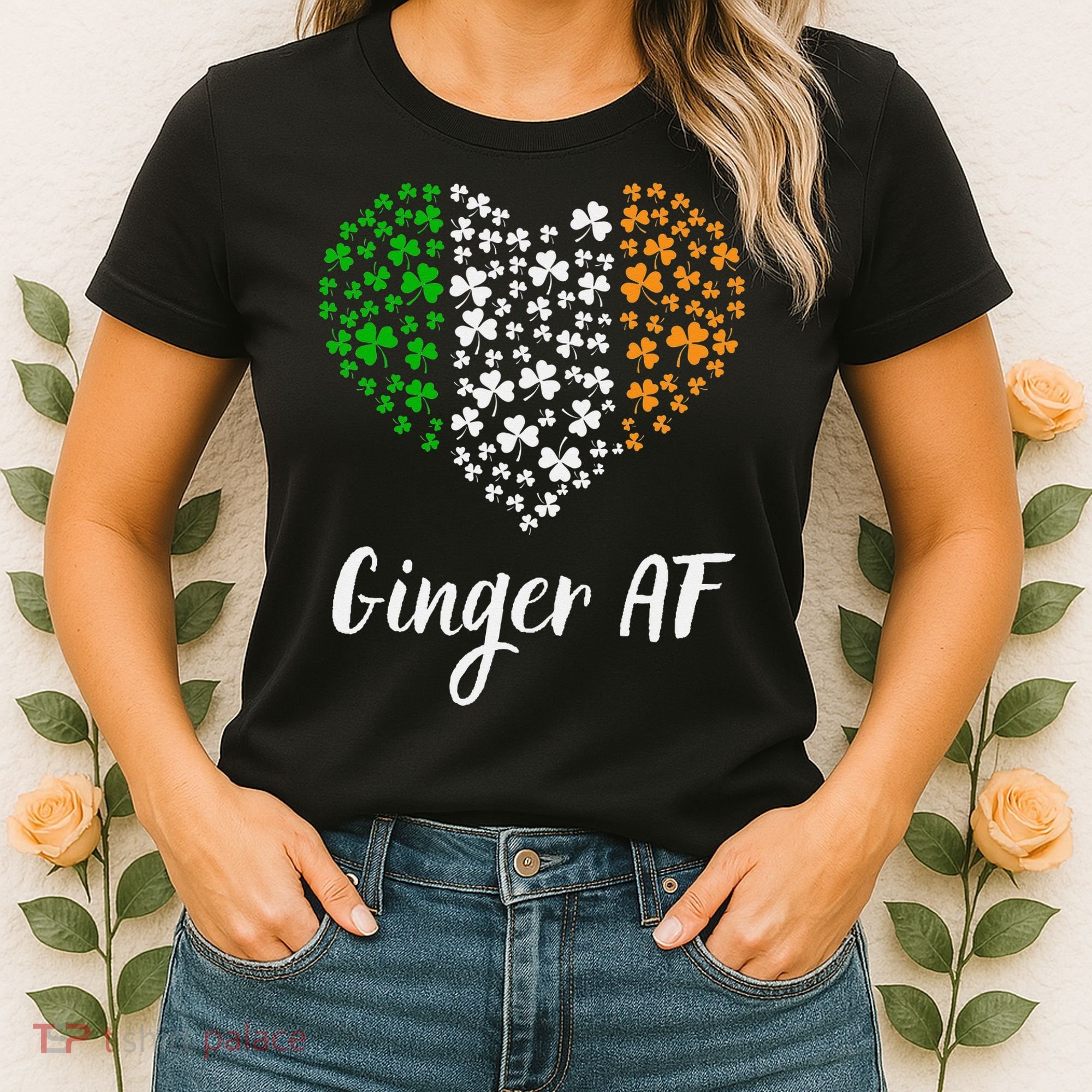 Ginger AF Drinking Redhead Irish St Patrick's Day Women's T-Shirt