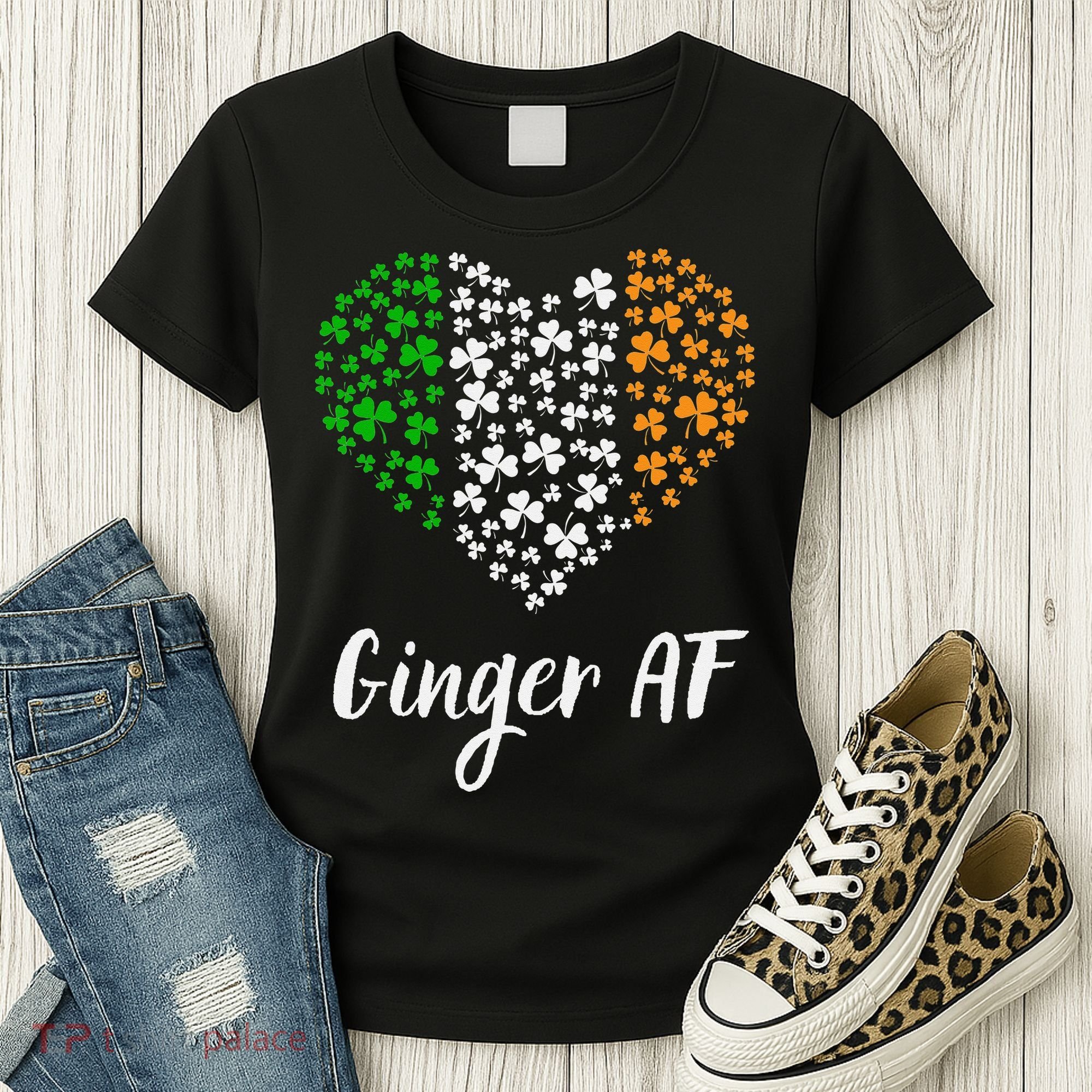 Ginger AF Drinking Redhead Irish St Patrick's Day Women's T-Shirt