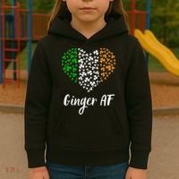 Ginger AF Drinking Redhead Irish St Patrick's Day Kids Hoodie thumb 3