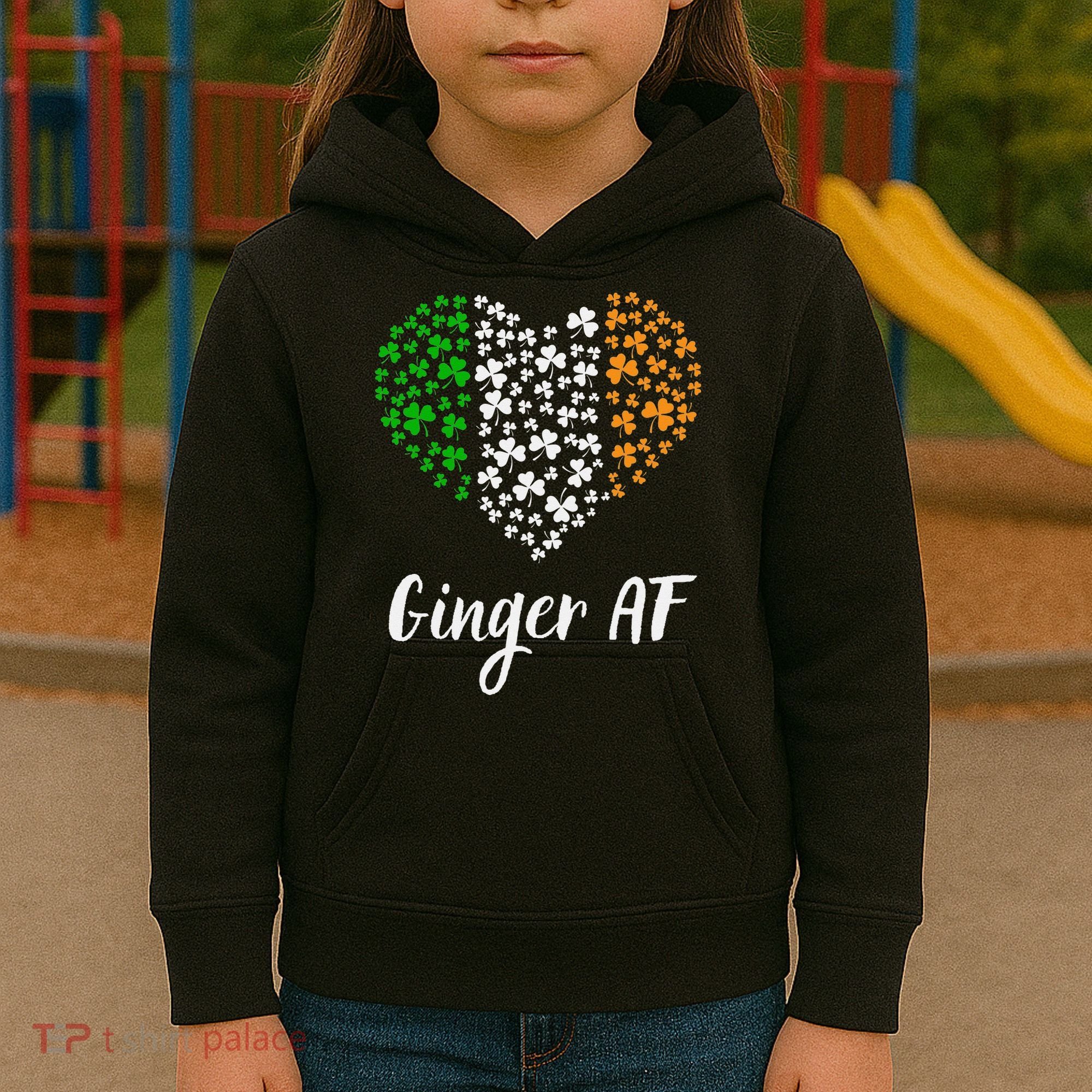 Ginger AF Drinking Redhead Irish St Patrick's Day Kids Hoodie