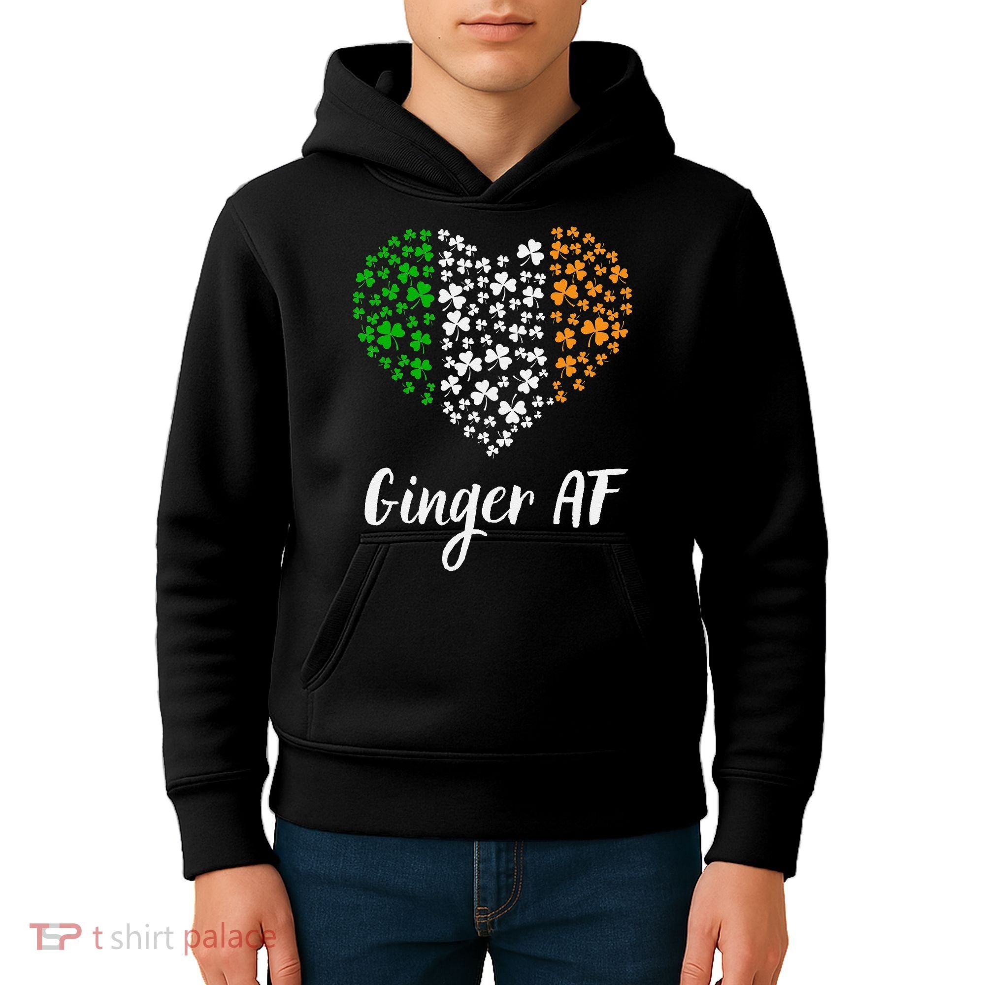 Ginger AF Drinking Redhead Irish St Patrick's Day Kids Hoodie