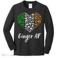 Ginger AF Drinking Redhead Irish St Patrick's Day Kids Long Sleeve Shirt thumb 0