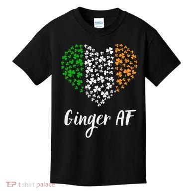 Ginger AF Drinking Redhead Irish St Patrick's Day Kids T-Shirt