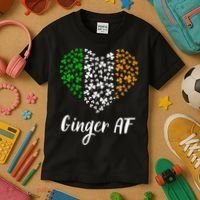 Ginger AF Drinking Redhead Irish St Patrick's Day Kids T-Shirt thumb 3