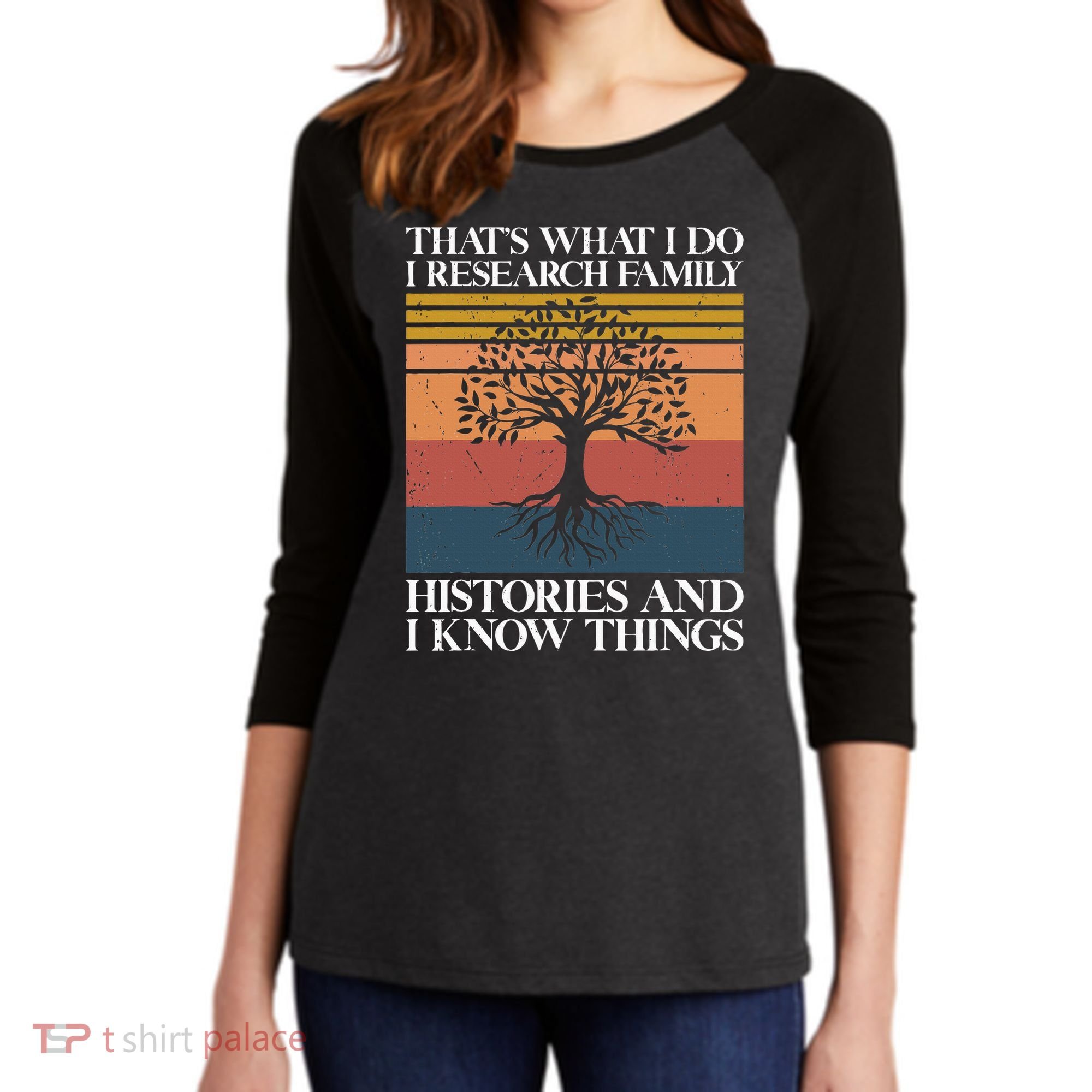 Genealogy Ancestry Dna Genealogist Family Tree Maker Women's Tri-Blend 3/4-Sleeve Raglan Shirt