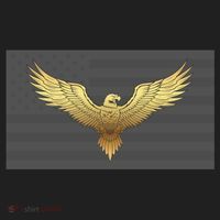 Gold American Eagle On Flag Women's Sweatshirt thumb 2