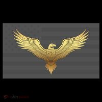 Gold American Eagle On Flag Doggie Tank thumb 4