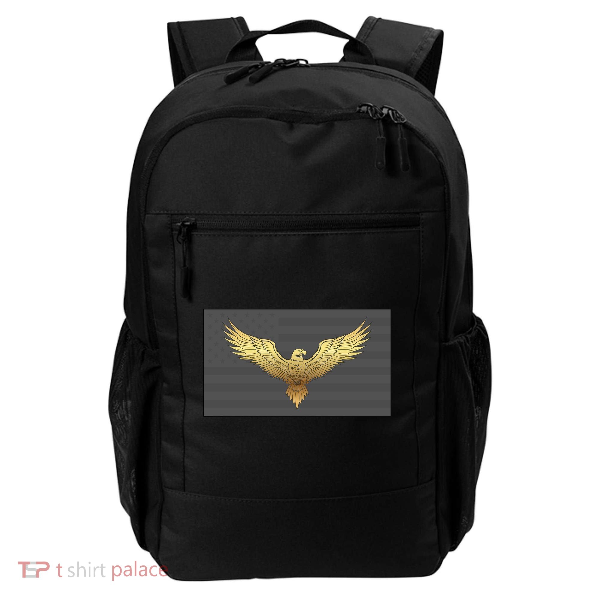 Gold American Eagle On Flag Backpack