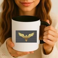 Gold American Eagle On Flag Coffee Mug thumb 3