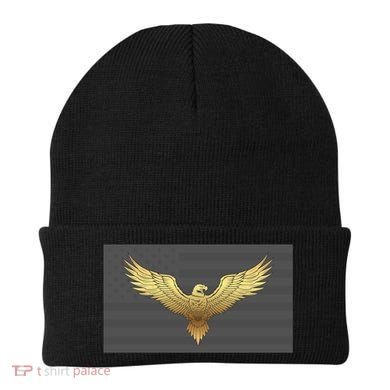 Gold American Eagle On Flag Beanie