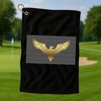 Gold American Eagle On Flag Golf Towel thumb 1