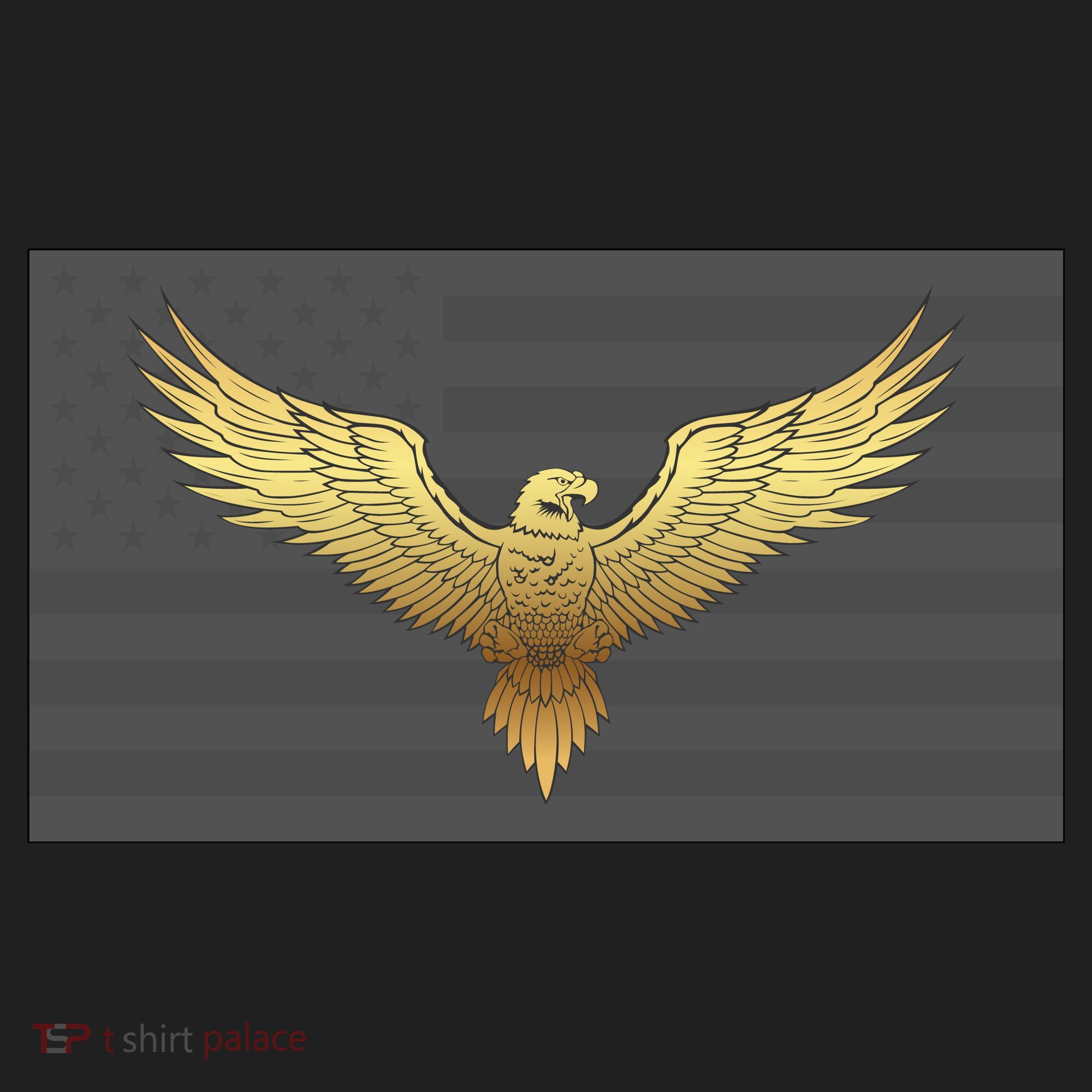 Gold American Eagle On Flag Golf Towel
