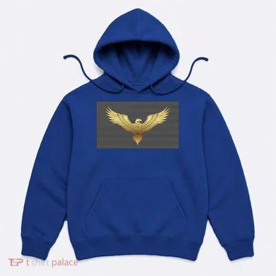 Gold American Eagle On Flag Hoodie