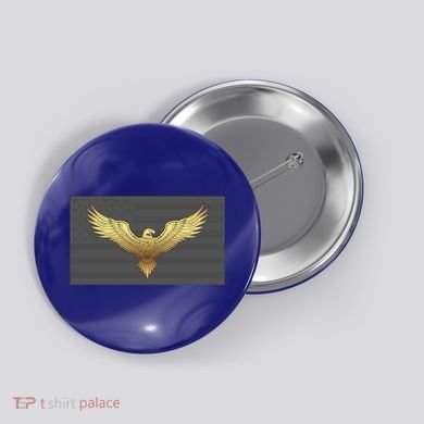 Gold American Eagle On Flag Button